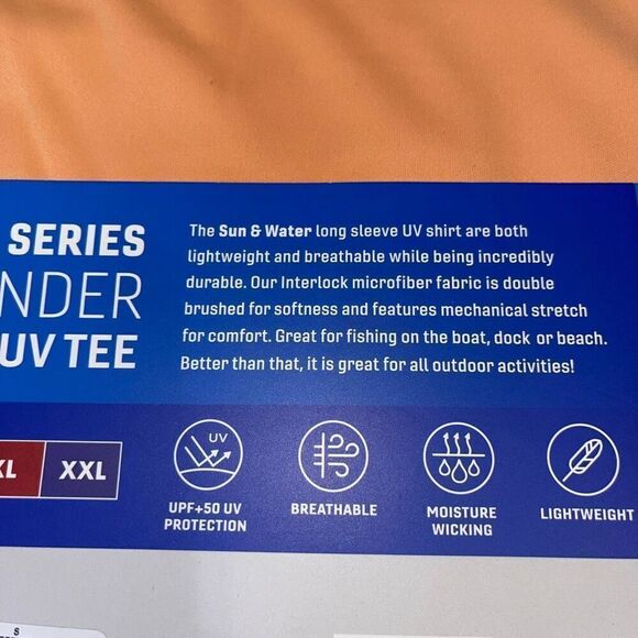 REEL LIFE Sun Defender Long Sleeve Tee in Apricot Size Small NEW - Picture 8 of 9